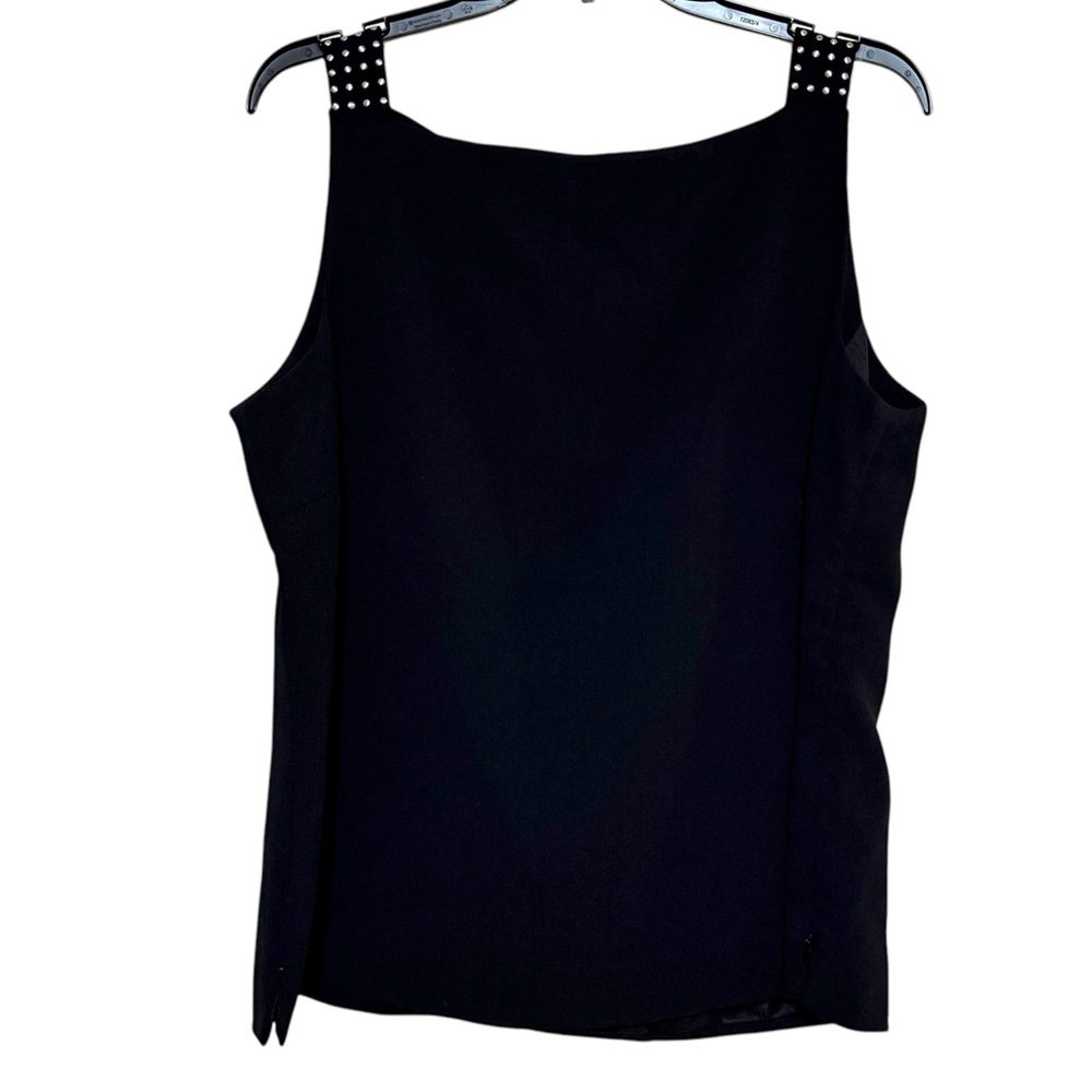 Garfield and Marks Silver Studded Embellished Career Formal Tank Black Size 16